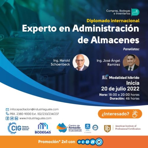 diplomado Internacional “Experto en Administración de Almacenes” Este diplomado contiene temas actualizados de la gestión adecuada de un almacén, brindando herramientas de soporte a los participantes, para mejorar las gestiones que realizan actualmente en las bodegas de almacenaje y temas relacionados como inventarios, proyección de la demanda, seguridad industrial, entre otros.